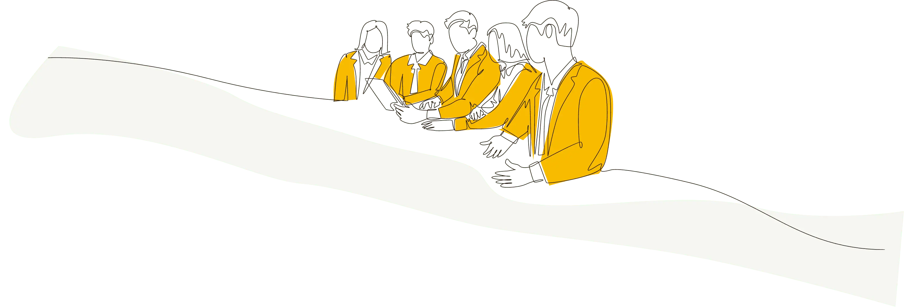 会議中のビジネスマンたちのイラスト